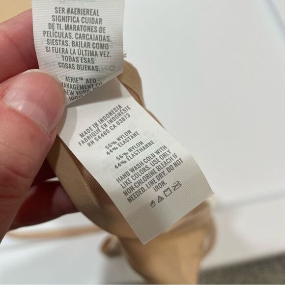 Aerie Smoothez Mesh Unlined Sands Tan Balconette Bra 34A - Picture 8 of 8